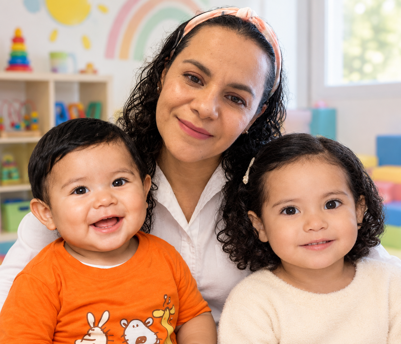 Psic. Yeimi Aguilar Escamilla junto a una niña, ambas sonriendo